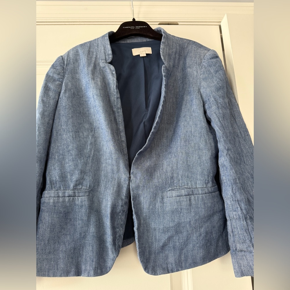 LOFT Denim Blue Women Blazer